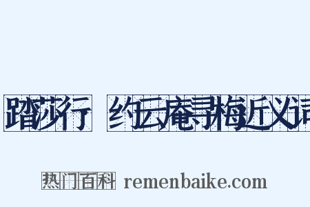 踏莎行·约云庵寻梅近义词是什么意思的图片